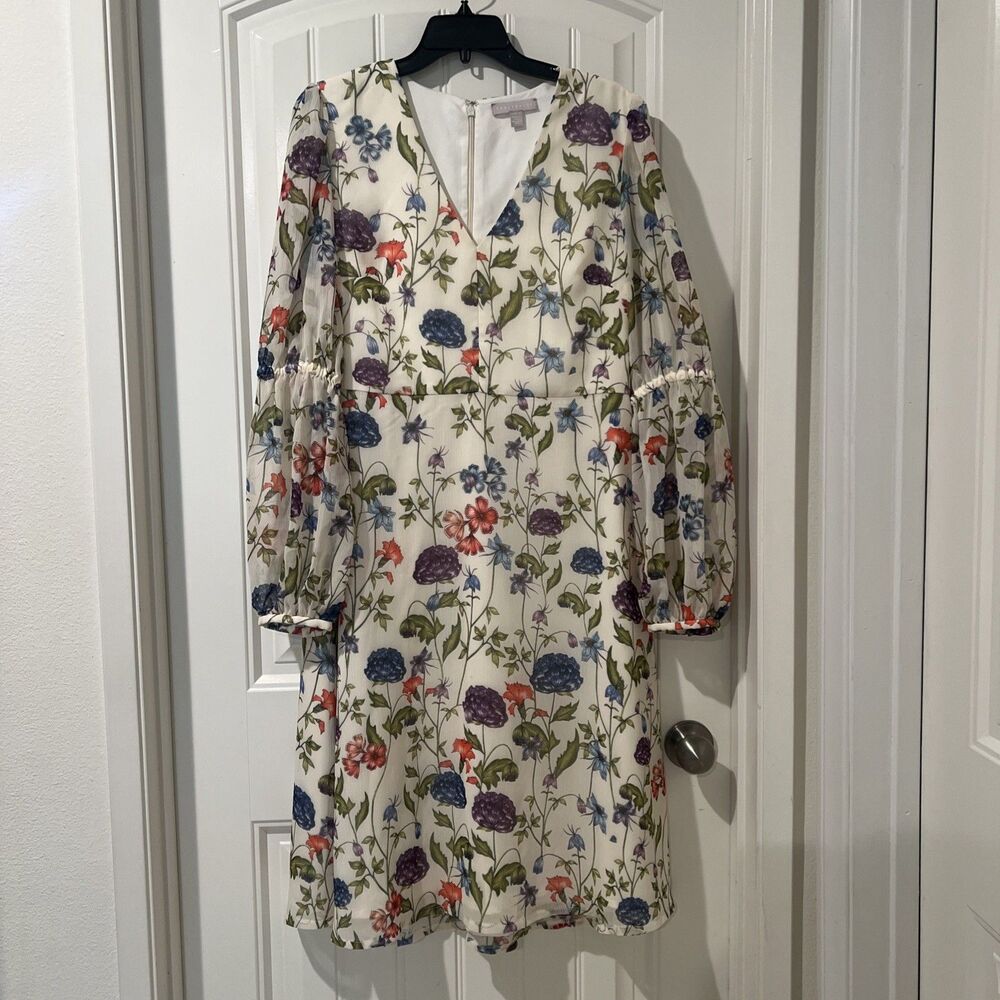 NWOT Women’s Size Large Chelsea 28 Floral Long Balloon Sleeve Dress